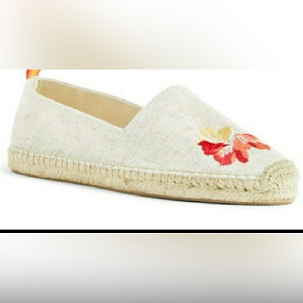 Vera Bradley Cream Espadrilles with Floral Embroidery